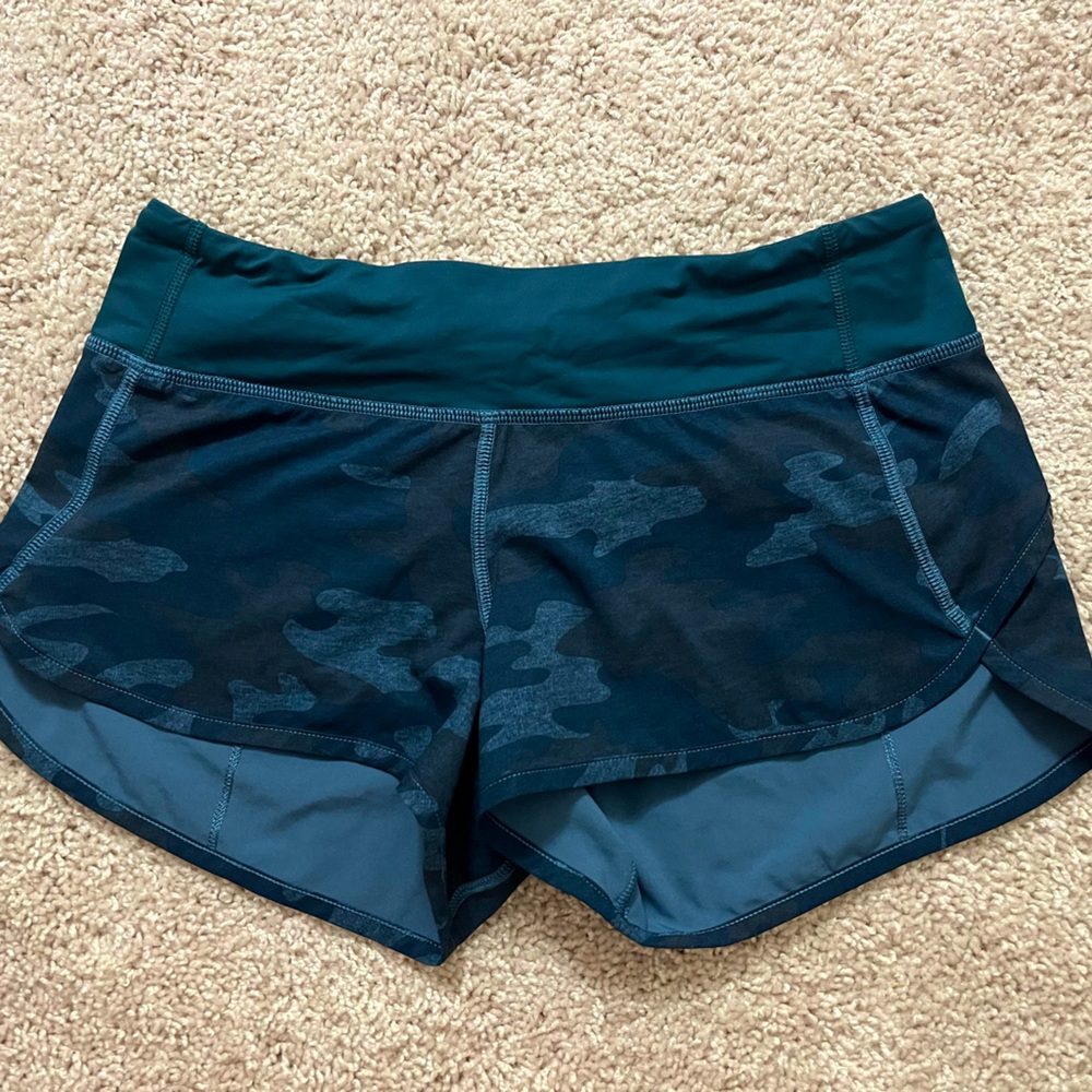 Lululemon Blue Camo Speed Shorts - size 4
